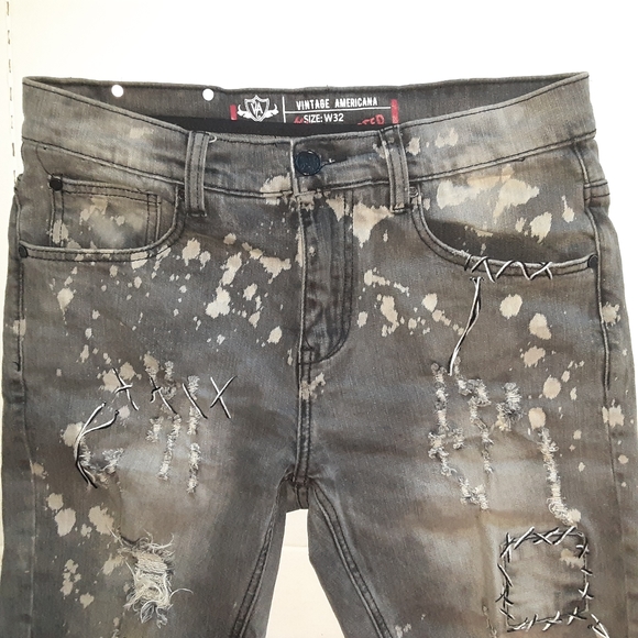 Vintage Americana Men's Distressed Jean Shorts 32 - Picture 4 of 14